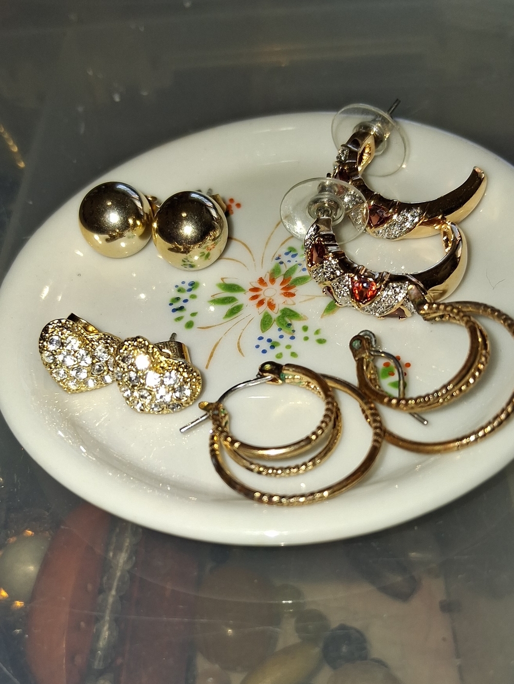 Gold-Tone Mixed Earring Set - 4 Pair